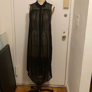 Topshop black chiffon tunic for layering sz 10
